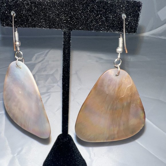 Tortoise shell fishhook earrings - Picture 3 of 4